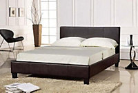 Comfy Living 5ft Prado Faux Leather Bed Frame Black