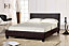 Comfy Living 5ft Prado Faux Leather Bed Frame Black