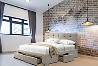 Comfy Living 5ft Shanghai 4 Drawer Velvet Bed Frame with Blanket Box
