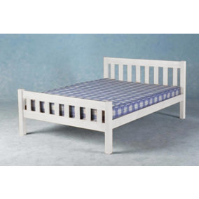 Comfy Living 5ft Solid Pine Carlow Bed Frame in White