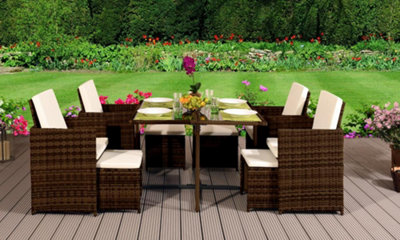 Rattan cube 2025 garden furniture b&q