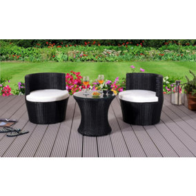 Comfy Living Bahamas Rattan Garden Set  in Black with Cover