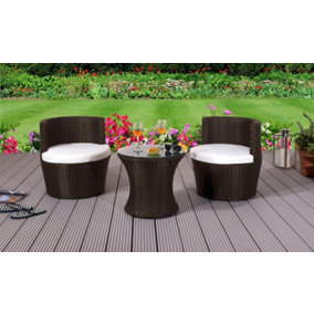 Comfy Living Bahamas Rattan Garden Set  in Chocolate with Cover
