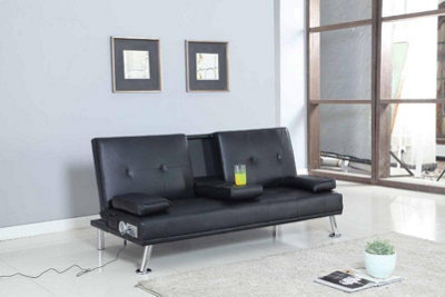 Comfy Living Bluetooth Verona Sofa Bed in Black