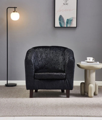 Black crushed 2025 velvet tub chair