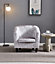 Comfy Living Crush Velvet Tub Chair In Silver