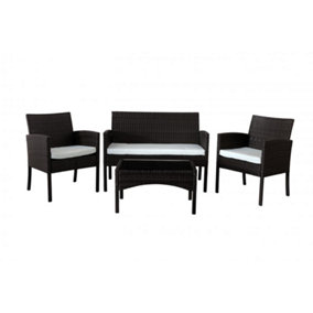 Comfy Living Economy 4 Piece Rattan Garden Set With Cover Option in Black