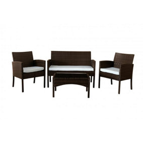 Comfy Living Economy 4 Piece Rattan Garden Set With Cover Option in Brown