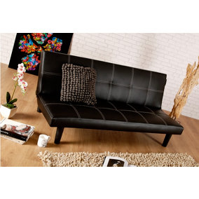 Comfy Living Faux Leather Spencer Sofa Bed in Black