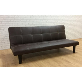 Comfy Living Faux Leather Spencer Sofa Bed in Chocolate