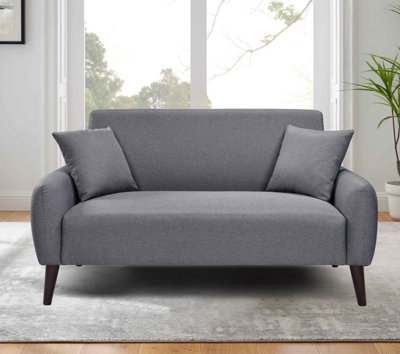 Comfy Living Grey linen 2 seater sofa