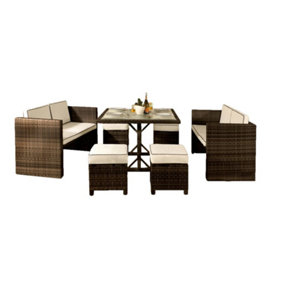 Comfy Living Maratea Rattan Garden Set  in Chocolate with Cover