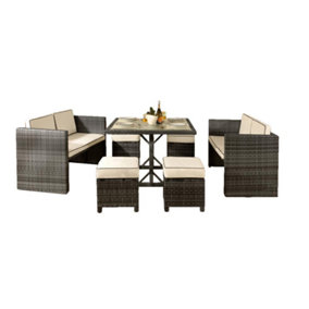 Comfy Living Maratea Rattan Garden Set  in Grey with Cover
