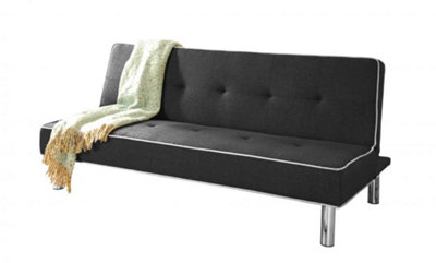 Comfy Living Meribel Fabric Sofa Bed in Black