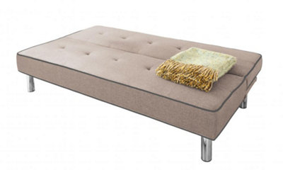 Comfy Living Meribel Fabric Sofa Bed in Chocolate