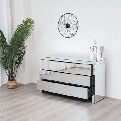 Mirrored 6 drawer dresser hotsell