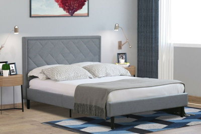 Double bed deals with soft headboard