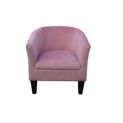 Comfy Living Pink Brushed Velvet Tub Chair
