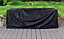 Comfy Living Rattan Storage Sun Lounger in Black with Cover