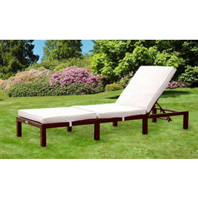 Comfy Living Rattan Sun Lounger in Brown