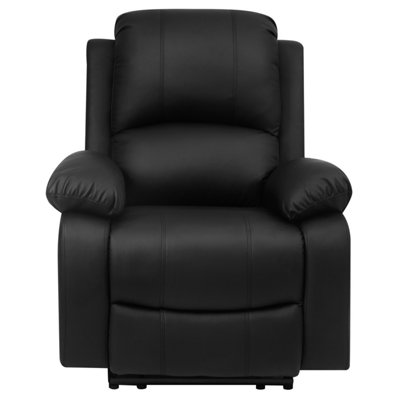 Comfy Living Reclining Faux Leather Sofa Black-  Armchair