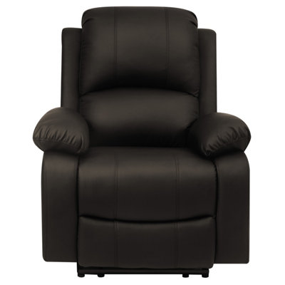 Comfy Living Reclining Faux Leather Sofa Brown-  Armchair