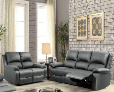 Slate grey online leather sofa