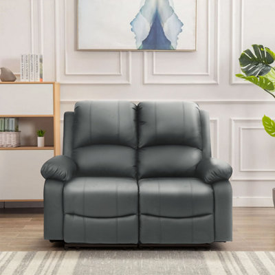 Classic 3 seat bonded leather double recliner discount sofa