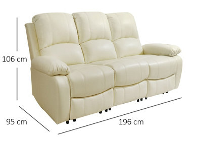 Comfy Living Reclining Faux Leather Sofa Set In Ivory - 3 Piece, 2 Piece