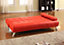 Comfy Living Stunning Faux Leather Italian Designer Style Sofa Bed with Chrome Legs