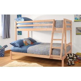 Comfy Living Triple Bunk Bed 3ft & 4ft Wooden Pine