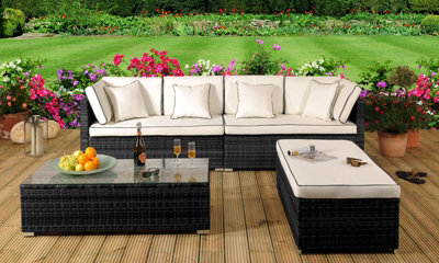 Comfy Living Tropea Rattan Garden Set in Black