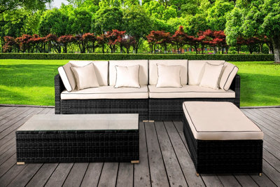 Comfy Living Tropea Rattan Garden Set in Black