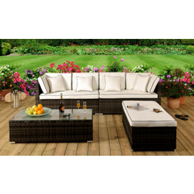 Comfy Living Tropea Rattan Garden Set in Chocolate with Cover