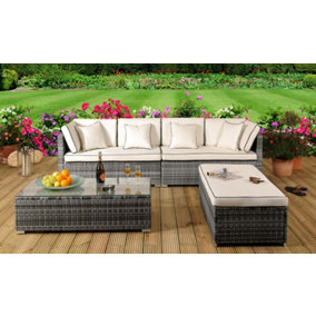 Comfy Living Tropea Rattan Garden Set in Grey with Cover