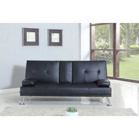 Comfy Living Verona Sofa Bed in Black