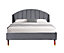 Comfy Living Winged Plush Velvet Fabric  Bed Frame with Curved Headboard 4ft6 Double Grey