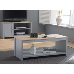 Comfy Living Wooden Coffee Table Available in Grey/Oak