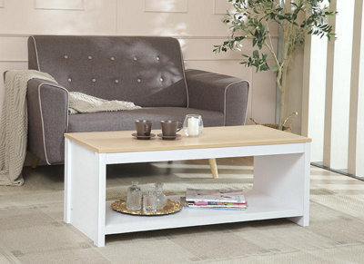 Comfy Living Wooden Coffee Table Available in White/Oak