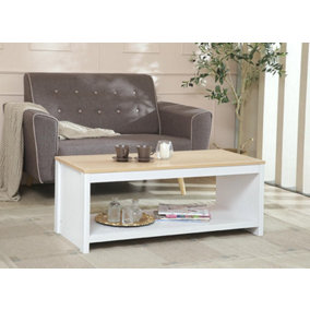 Comfy Living Wooden Coffee Table Available in White/Oak