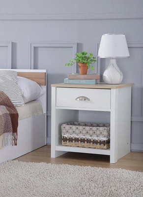 Comfy Living Wooden Lamp Table Available in White/Oak