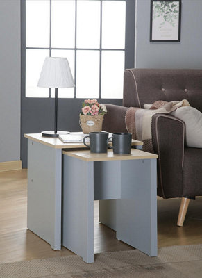 Comfy Living Wooden Nest of Tables Available in Grey/Oak