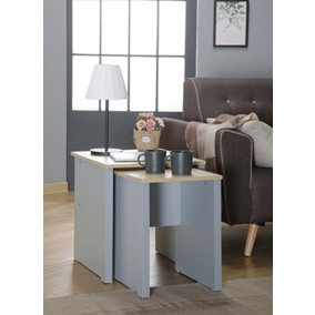 Comfy Living Wooden Nest of Tables Available in Grey/Oak