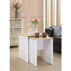 Comfy Living Wooden Nest of Tables Available in White/Oak