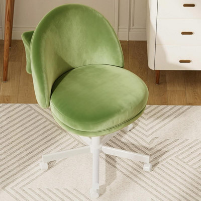 COMHOMA VANITY DESK CHAIR DRESSING TABLE CHAIRS SWIVEL HEIGHT ADJUSTABLE  CHAIR, VELVET, GREEN