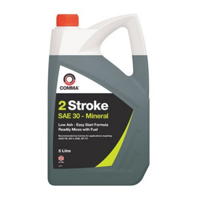 Comma Engine Oil 2 Stroke SAE 30 Mineral Oil Low Ash Easy Start Scooters 5L