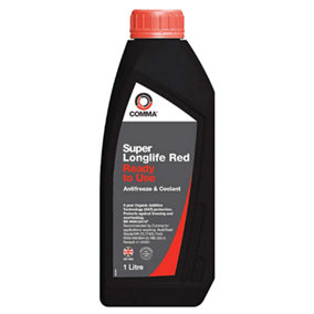 Comma Super Long Life Red Antifreeze Cool Ready To Use 1L