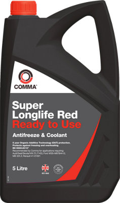 Comma Super Long Life Red Antifreeze Cool Ready To Use 5L