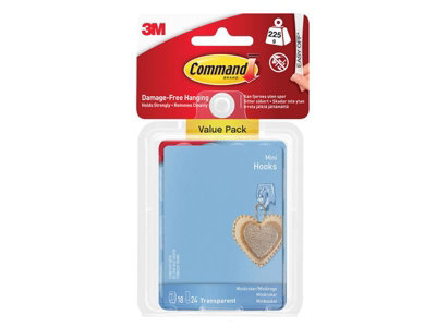 Command 17006CLR-VP Clear Mini Hooks Value Pack (Pack 18) COM17006CLRV