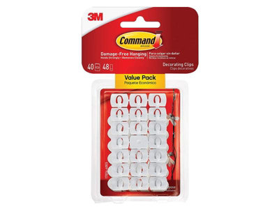 Command 17026-VP White Decorating Clips (Pack 40) COM17026VP